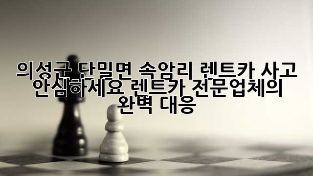 의성군 단밀면 속암리 렌트카 사고? 안심하세요! 렌트카 전문업체의 완벽 대응!