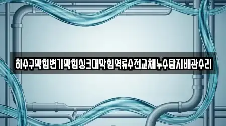 하수구막힘변기막힘싱크대막힘역류수전교체누수탐지배관수리