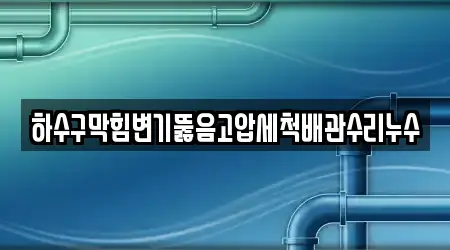 하수구막힘변기뚫음고압세척배관수리누수