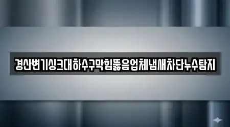 경산변기싱크대하수구막힘뚫음업체냄새차단누수탐지