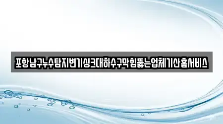 포항남구누수탐지변기싱크대하수구막힘뚫는업체기산홈서비스