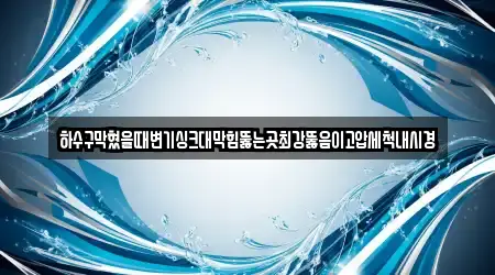 하수구막혔을때변기싱크대막힘뚫는곳최강뚫음이고압세척내시경