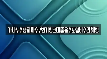 가나누수탐지하수구변기싱크대뚫음수도설비수리해빙