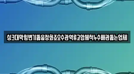 싱크대막힘변기뚫음정화조오수관역류고압세척누수배관뚫는업체
