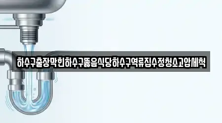 하수구출장막힌하수구뚫음식당하수구역류집수정청소고압세척