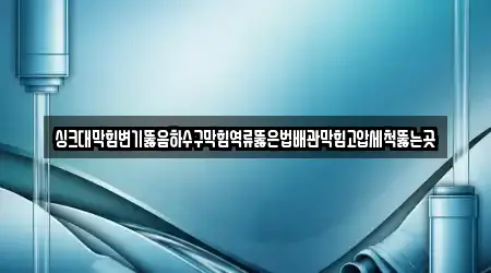 싱크대막힘변기뚫음하수구막힘역류뚫은법배관막힘고압세척뚫는곳