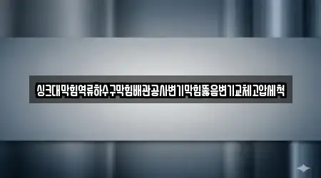 싱크대막힘역류하수구막힘배관공사변기막힘뚫음변기교체고압세척