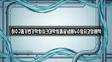 하수구뚫기변기막힘싱크대막힘뚫음냄새누수탐지고압세척