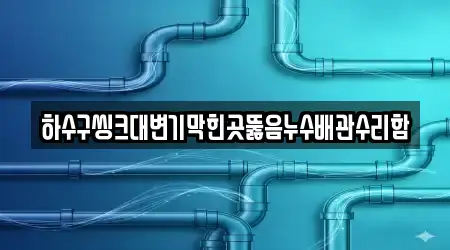 하수구씽크대변기막힌곳뚫음누수배관수리함