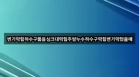 변기막힘하수구뚫음싱크대막힘주방누수하수구막힘변기막혔을때