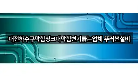 대전하수구막힘싱크대막힘변기뚫는업체 뚜러썬설비
