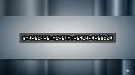 씽크대막힘변기막힘오수관막힘하수구막힘세면대교체막힘뚫는업체
