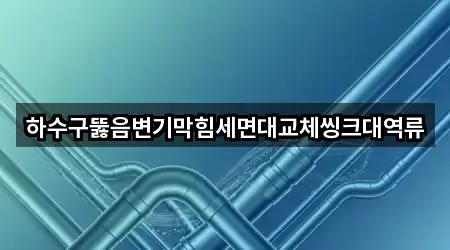 하수구뚫음변기막힘세면대교체씽크대역류