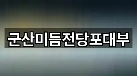 군산미듬전당포대부